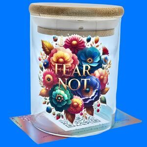 @nikenkillian215 NWT NIB FAITH BASED QUOTES BAMBOO LID W/SEAL GLASS JARS